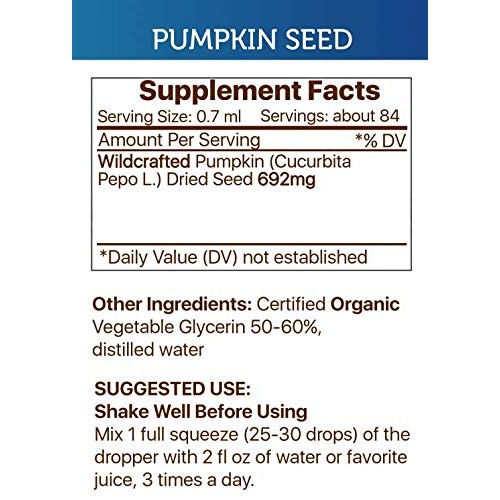 Pumpkin Seed Tincture Alcohol-Free Extract, Cucurbita Pepo Healthy...