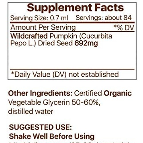 Pumpkin Seed Tincture Alcohol-Free Extract, Cucurbita Pepo Healthy...