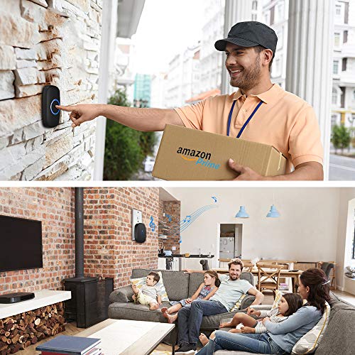 Doorbell, Waterproof Mini Wireless Doorbell 1,000ft Range Loud Eno...