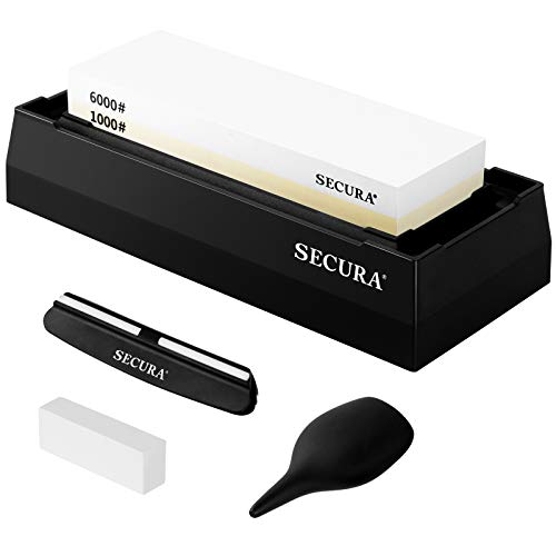 Secura Knife Sharpener, Premium Sharpening Stone 1000/6000 Kit | 2...