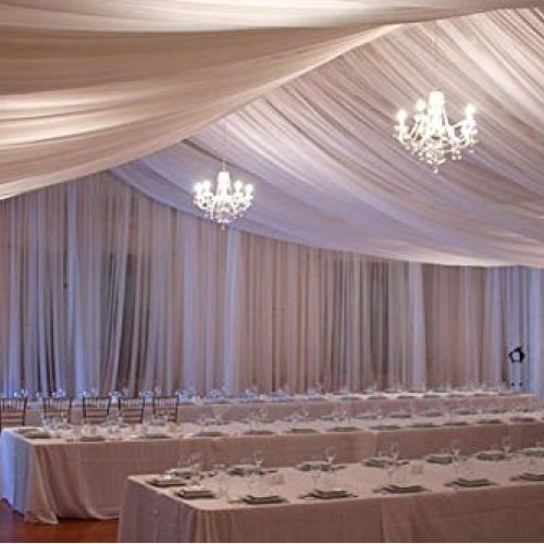 120 Wide 10ft Wide x 5 Yards - White Sheer Voile Chiffon Fabric...