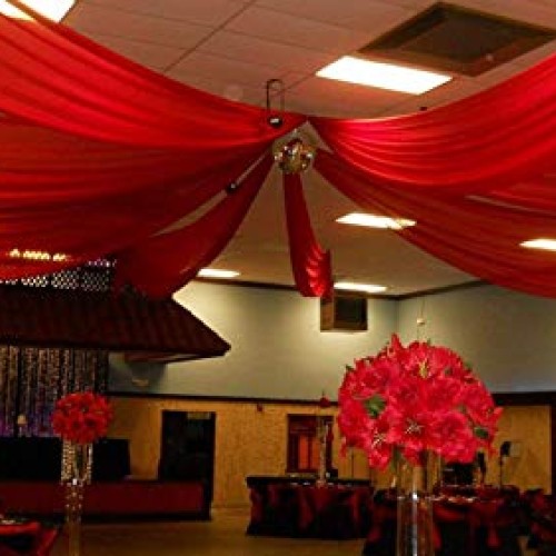 120 Wide 10ft Wide x 120 Yards Roll Continuous - RED Sheer Voil...
