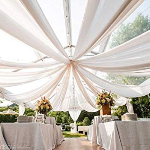 60 Wide 5ft Wide x 100 Yards Roll - White Sheer Chiffon Fabric ...