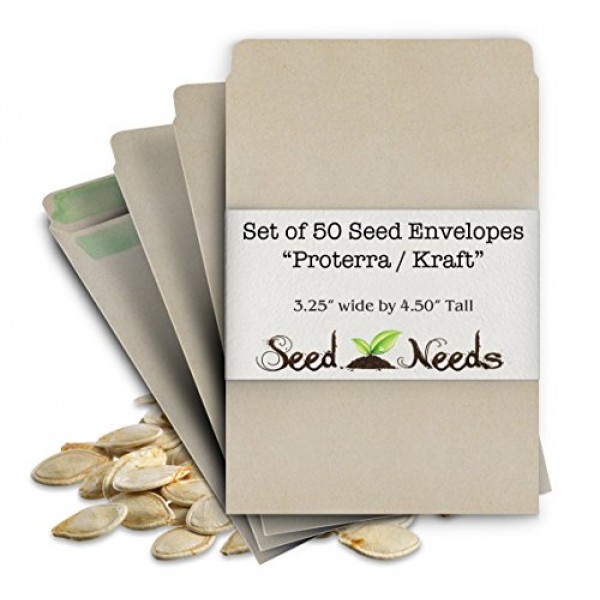 Set of 50 Proterra Self Sealing Seed Envelopes Die 2b 3.25 x 4.50