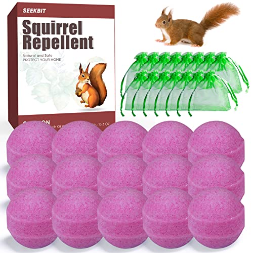 SEEKBIT 15 Pack Squirrel Repellent Peppermint | Chipmunk Rodent Mi...