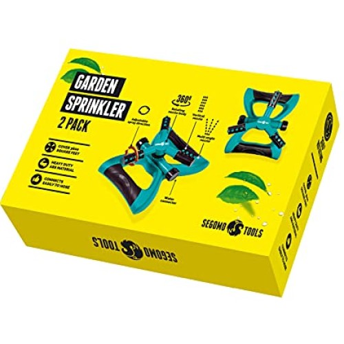 Segomo Tools 2 Pack 360 Degree Automatic Rotating Garden Sprinkler...