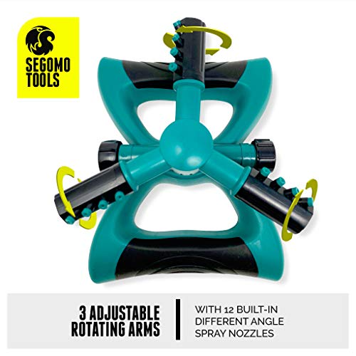 Segomo Tools 2 Pack 360 Degree Automatic Rotating Garden Sprinkler...