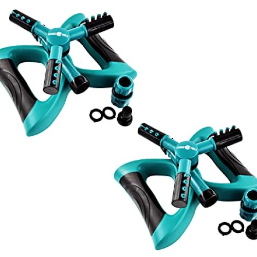 Segomo Tools 2 Pack 360 Degree Automatic Rotating Garden Sprinkler...