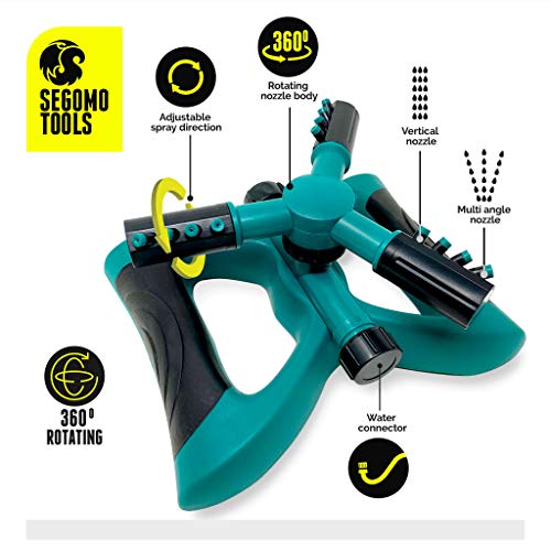 Segomo Tools 360 Degree Automatic Rotating Garden Lawn Water Sprin...