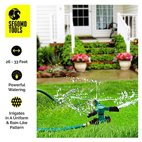Segomo Tools 360 Degree Raised Rotating Garden Lawn Water Sprinkle...