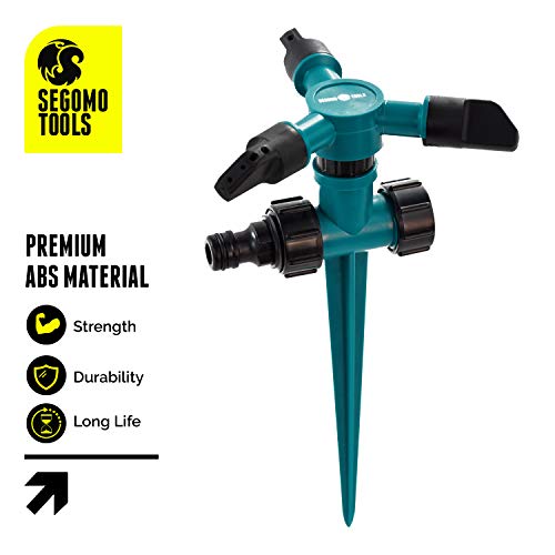 Segomo Tools 360 Degree Raised Rotating Garden Lawn Water Sprinkle...