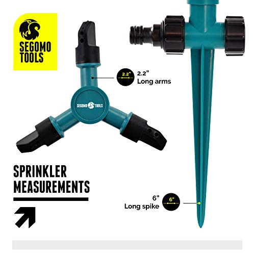 Segomo Tools 360 Degree Raised Rotating Garden Lawn Water Sprinkle...