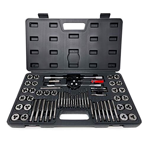 Segomo Tools 60 Piece Metric & SAE Threading Tap & Die Tool Set wi...