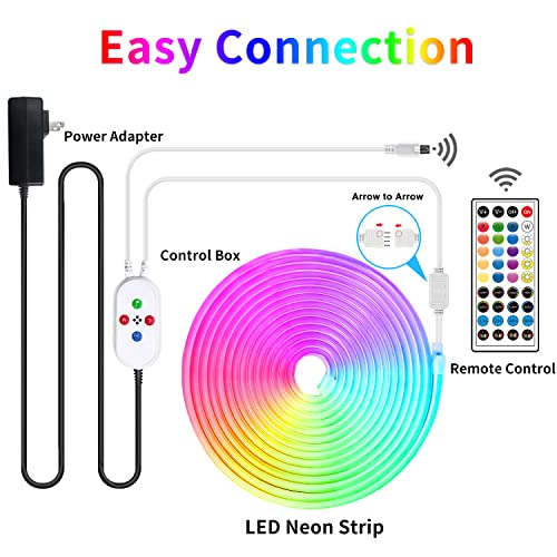 50ft RGB LED Rope Lights with Remote Control APP - 24V Waterproof ...