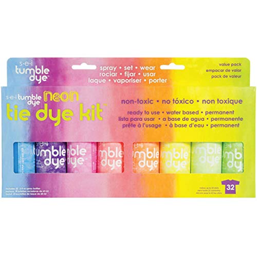 S.E.I Tumble Dye Craft and Fabric Spray 2 Oz 8/Pkg-Neon Assorted C...