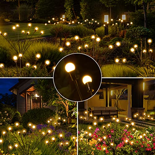 Solar Lights for Outside, 6Pack Solar Firefly Lights Outdoor Water...