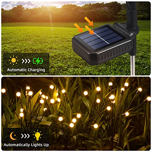 Solar Lights for Outside, 6Pack Solar Firefly Lights Outdoor Water...