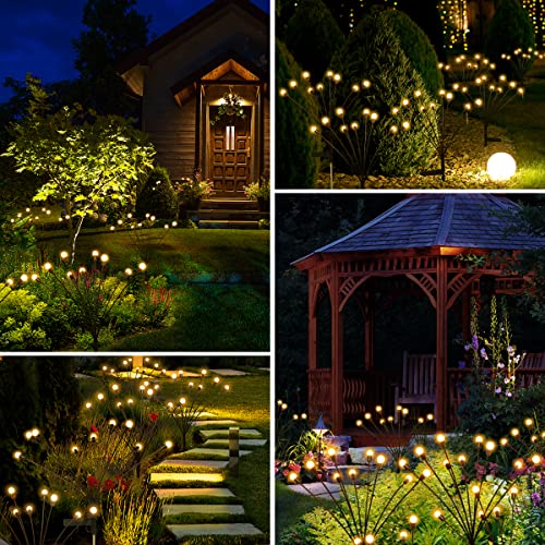 Solar Lights for Outside, 6Pack Solar Firefly Lights Outdoor Water...