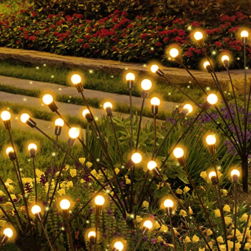 Solar Lights for Outside, 6Pack Solar Firefly Lights Outdoor Water...