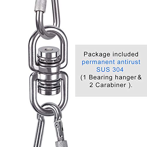 SELEWARE Bearing Swing Swivel with 2 Carabiners, 360° Rotational D...