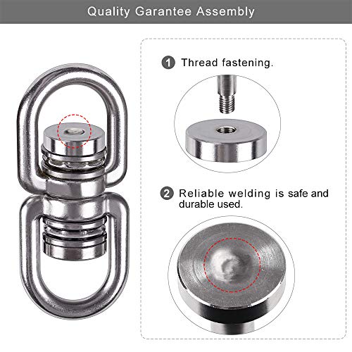 SELEWARE Bearing Swing Swivel with 2 Carabiners, 360° Rotational D...