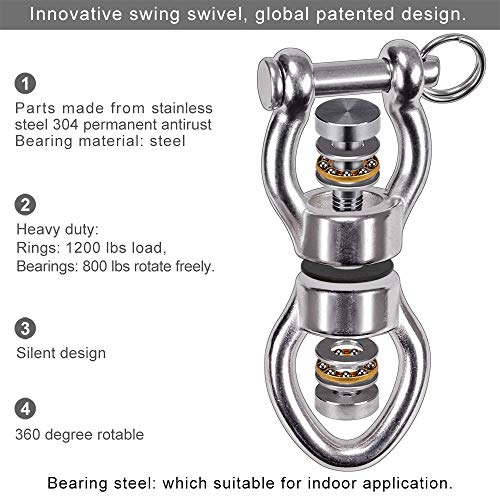 SELEWARE Silent Bearing Swing Swivel, 360° Rotational Device Hangi...