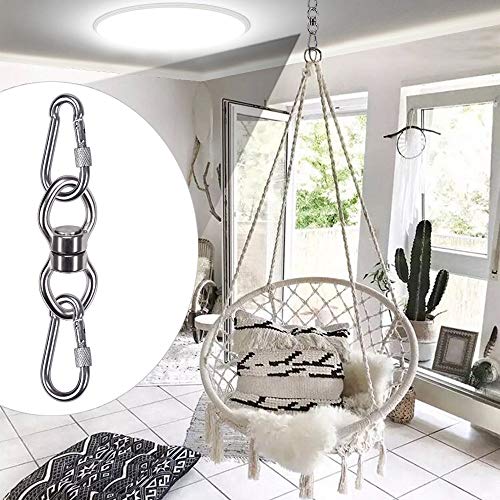 SELEWARE Silent Bearing Swing Swivel w/ 2 Carabiners,1200LB 360° R...