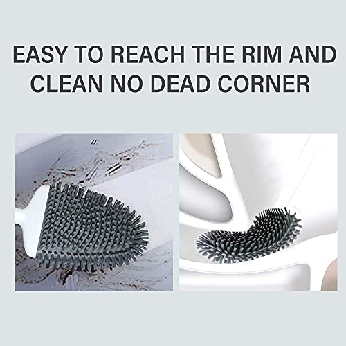 Sellemer Toilet Brush and Holder Set for Bathroom, Flexible Toilet...