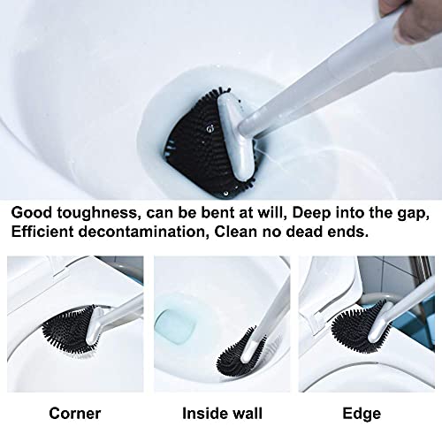 Sellemer Toilet Brush and Holder Set for Bathroom, Flexible Toilet...