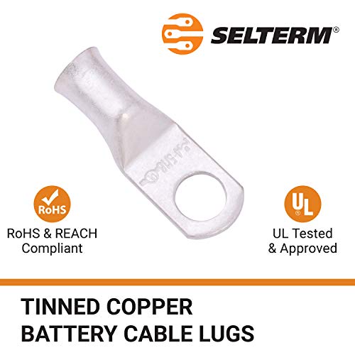 SELTERM 4 AWG 5/16 Stud 10 pcs. UL Marine Grade Wire Lugs, Batt...