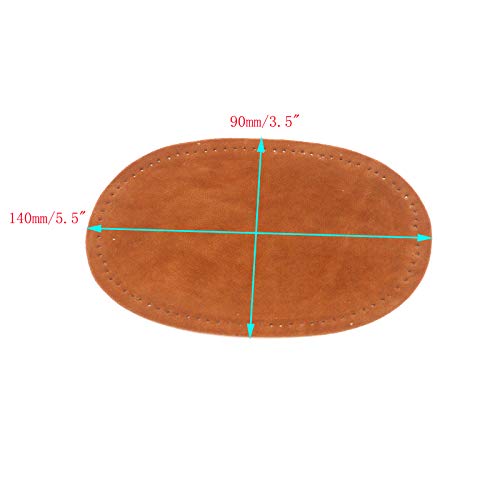 Semetall Repair Patches,Oval PU Leather Repair Sewing Patch Knee P...