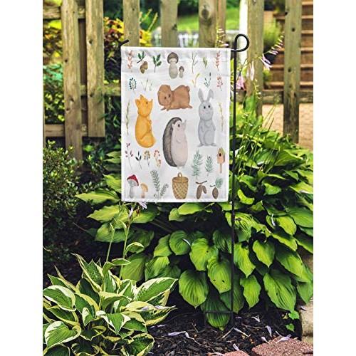 Semtomn Garden Flag Collection of Forest Animals Mushroom Plant Be...