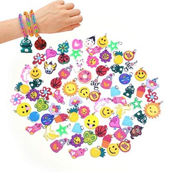 Senhui 100 Pcs Silicone Bracelet Charms Colorful bracelet charms r...