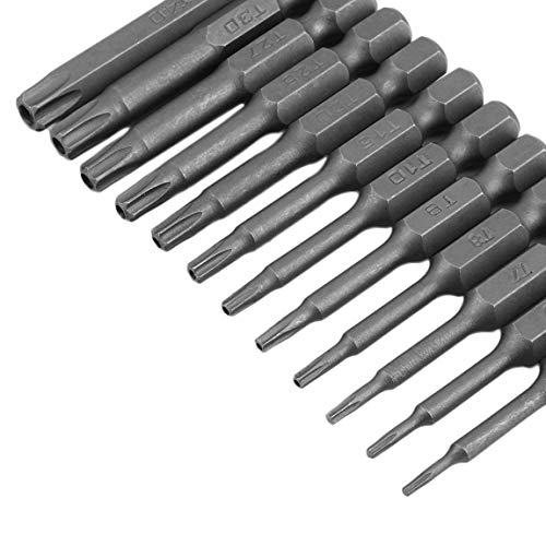 1 Set 12pcs S2 Steel Plum Blossom 50mm T5-T40 Magnetic Hollow Torx...