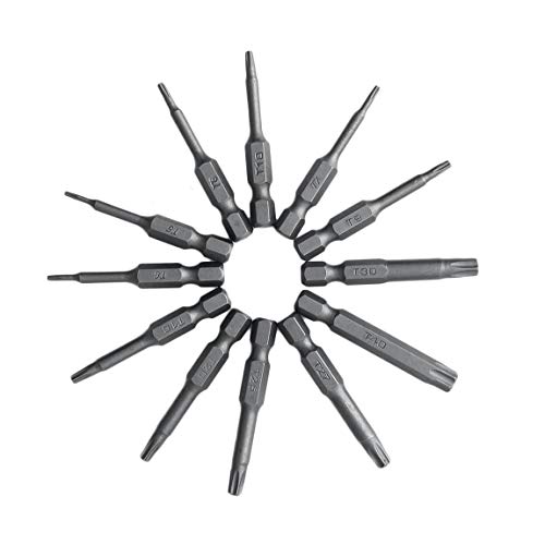 1 Set 12pcs S2 Steel Plum Blossom 50mm T5-T40 Magnetic Hollow Torx...