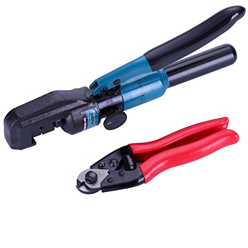 Senmit Hydraulic Cable Crimper Hand Tool for 1/8, 3/16 Stainless S...