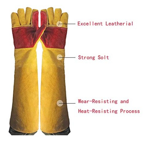 23.6 Inch Long Sleeves Welding Safety Gloves, Heat Resistant Stove...