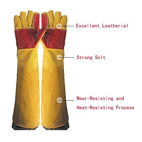 23.6 Inch Long Sleeves Welding Safety Gloves, Heat Resistant Stove...