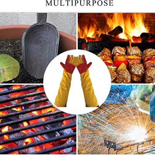 23.6 Inch Long Sleeves Welding Safety Gloves, Heat Resistant Stove...