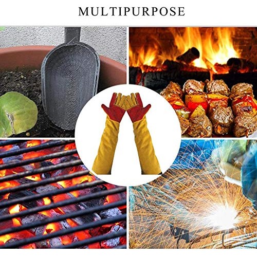 23.6 Inch Long Sleeves Welding Safety Gloves, Heat Resistant Stove...