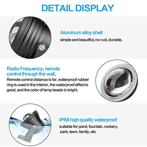 SENWELL-KA 2 Pack IP68 Pond Lights Underwater Lights Led Submersib...