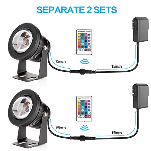SENWELL-KA 2 Pack IP68 Pond Lights Underwater Lights Led Submersib...