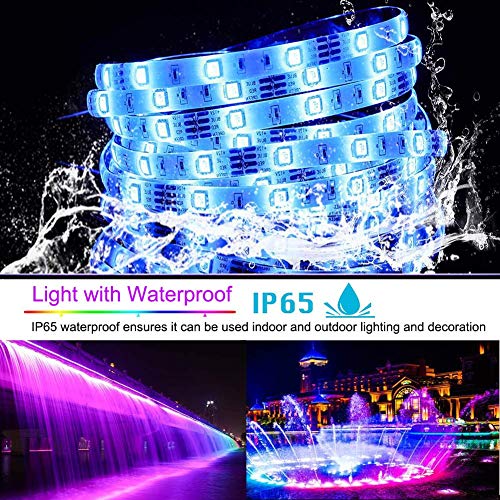 LED Strip Lights, 32.8 ft RGB Led Light Strip 600 LED 5050 SMD IP6...