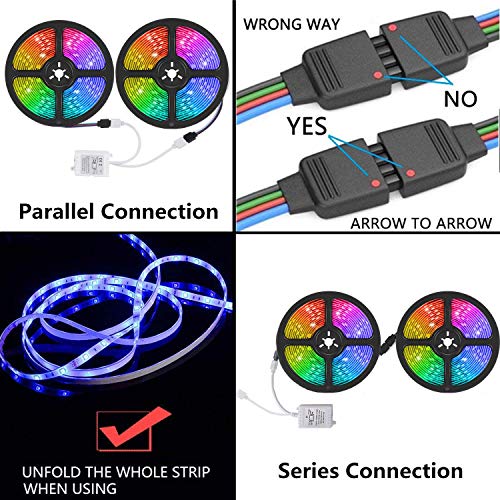 LED Strip Lights, 32.8 ft RGB Led Light Strip 600 LED 5050 SMD IP6...
