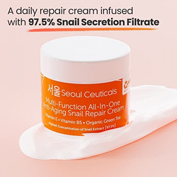 SeoulCeuticals Korean Skin Care 97.5% Snail Mucin Repair Cream - K...
