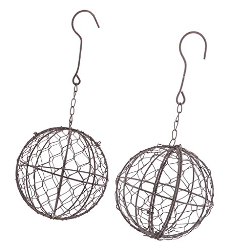 Serenable 2Pcs Rustic Ball Metal Cactus Planter Wire Wreath Frame ...