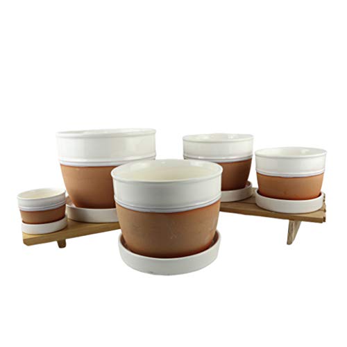 Sersberg 3.94 Inch Round Ceramic Plant Saucer for Succulent Plante...