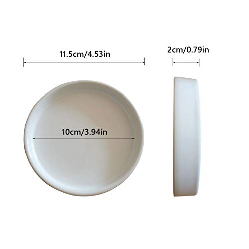 Sersberg 3.94 Inch Round Ceramic Plant Saucer for Succulent Plante...