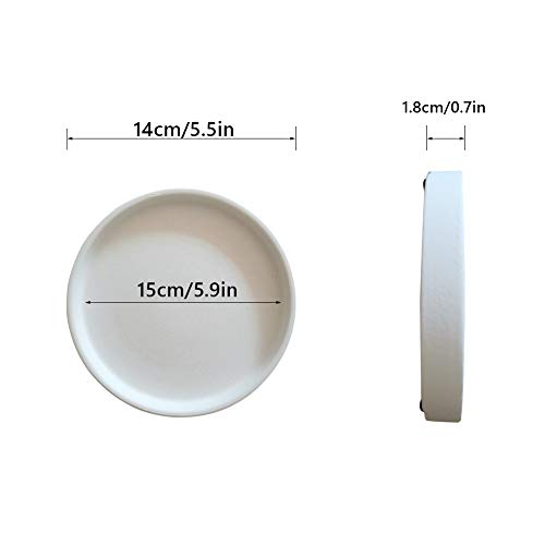 Sersberg 5.5 Inch Round Ceramic Plant Saucer for Succulent Planter...