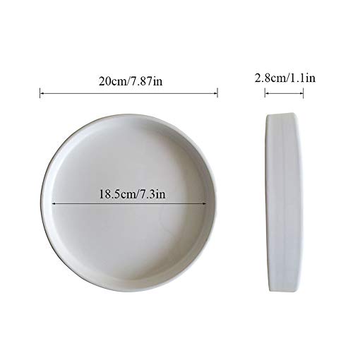 Sersberg 7.3 Inch Round Ceramic Plant Saucer for Succulent Planter...
